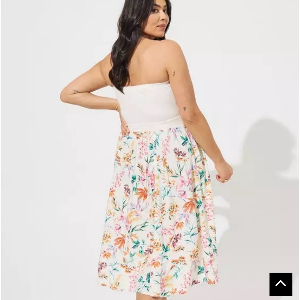 Torrid Midi Jersey Challis Sweetheart Tube Dress up - Picture 7 of 9